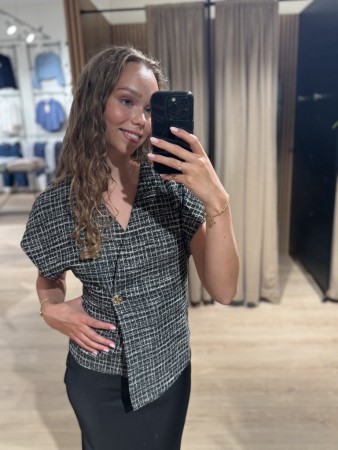 EVELA VEST BLACK/WHITE