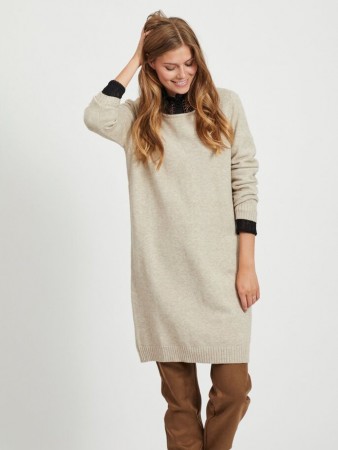 VIRIL KNIT DRESS NATURAL MELANGE