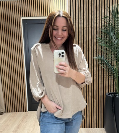 TULIP BLOUSE TAUPE
