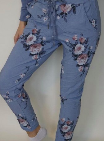 FLOWER PANTS BLUE