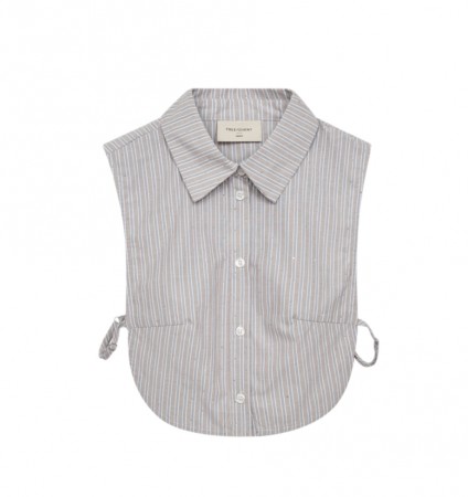 Freequent - - - -  Topp Fqreesa Collar Taupe Stripes