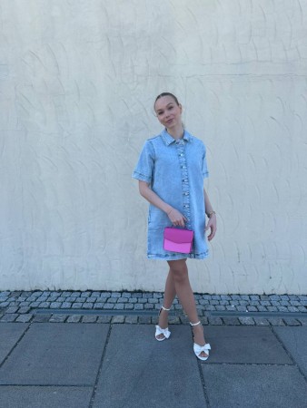 VISOL BUTTON DENIM DRESS