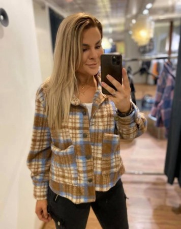 EVELINA JAKKE BLUE/CAMEL