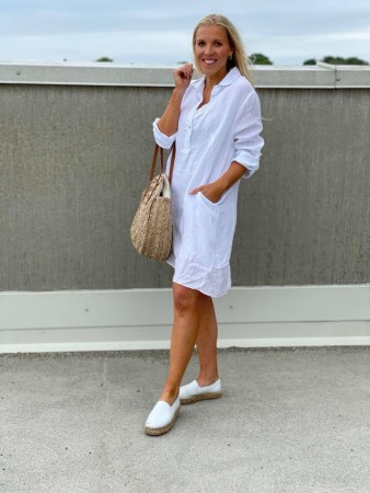 RANDI LINNEN DRESS WHITE