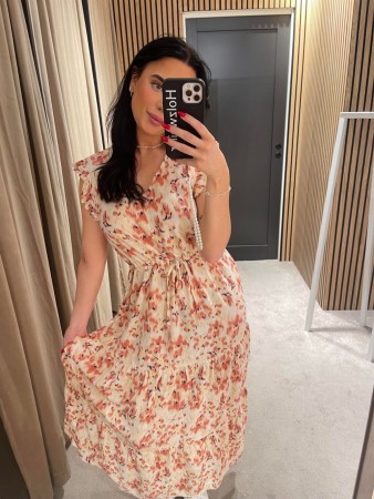 JOELLA FRILL DRESS STRAW