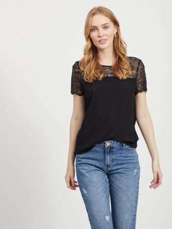 VIMDERO LACE TOPP SORT