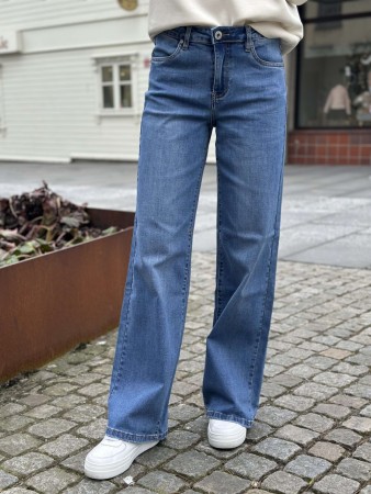 NICOLINE JEANS 30 LENGDE MEDIUM BLUE